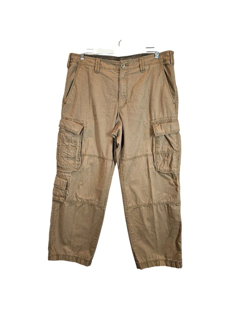 Eddie Bauer Mens 36x30 Khaki Cargo Pants Cotton Relaxed Fit Multi Pockets